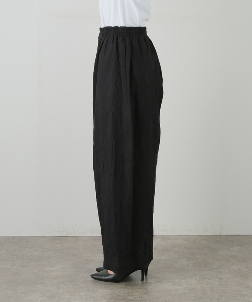 ATON ブラック スラックス ATON - High Twist Wool Wide Pants -スラックス-（Black