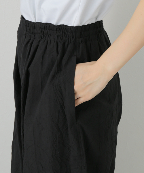 ATON(エイトン)の「ATON エイトン EASY WIDE PANTS PRAGGM0117(スラックス・レディース・ピンク/ブラック・SMALL)」の9枚目の写真