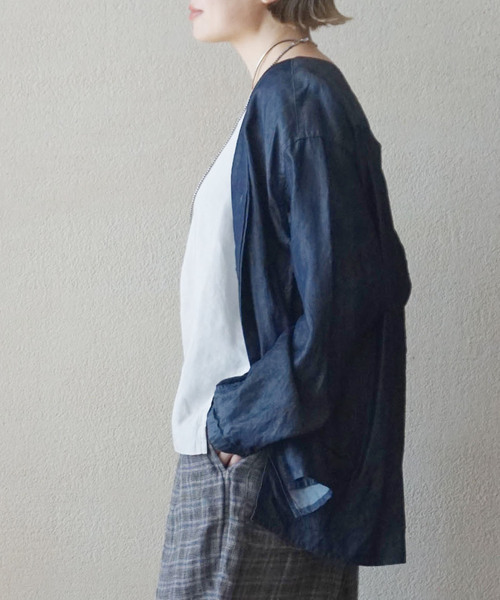 リヨセルデニム Vネックシャツ（シャツ/ブラウス）｜JOURNAL