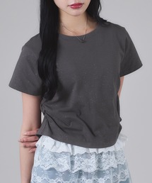 ラメシャーリングクロップドTシャツ