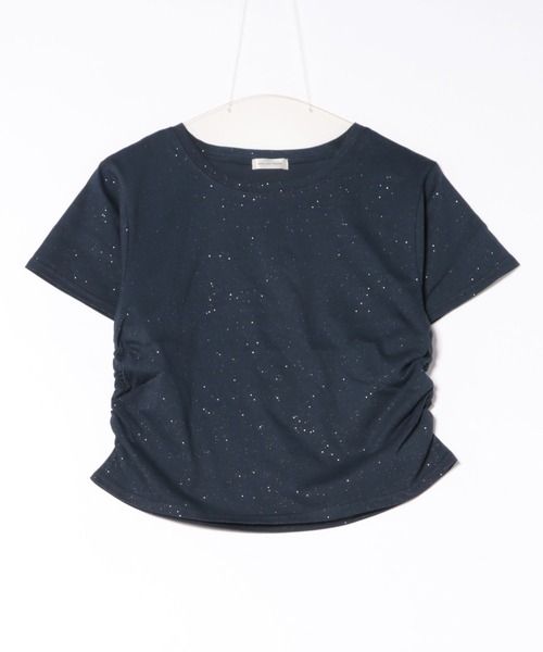 apres jour mignon(アプレジュールミニョン)の「ラメシャーリングクロップドTシャツ【ZOZOTOWN限定アイテム】(Tシャツ/カットソー・レディース・チャコールグレー/ブルー/ネイビー/ブラック・X-LARGE/フリー)」の13枚目の写真