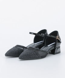 haremode | 結婚式 お呼ばれ 謝恩会 成人式 対応 ミラー モザイク チャンキー 4cmヒール  ポインテッドトゥ パーティー オケージョン パンプス(パンプス)