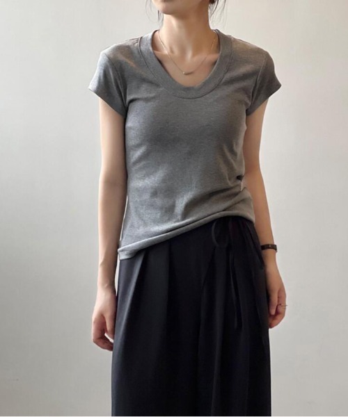 Tシャツ・カットソー [OURSAALTY] Sun Stripe U-neck T-shirt AWAKE NY(アウェイクニューヨーク)｜LS STRIPE T-SHIRT(LS