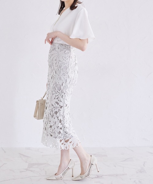 tocco closet(トッコ クローゼット)の「パール釦Vネックフレアスリーブブラウス(シャツ/ブラウス・レディース・オフホワイト/ピンク/ホワイト・M)」の10枚目の写真