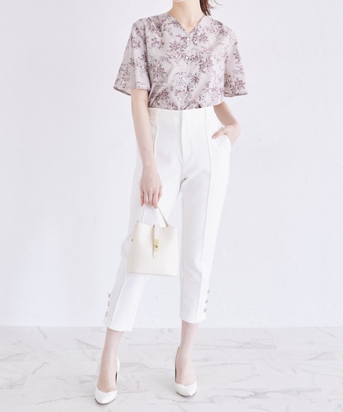 tocco closet(トッコ クローゼット)の「パール釦Vネックフレアスリーブブラウス(シャツ/ブラウス・レディース・オフホワイト/ピンク/ホワイト・M)」の15枚目の写真