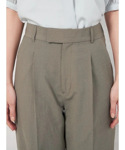 HARUYAMA（ハルヤマ）の「【ウォッシャブル】ワイドパンツ クレープ2WAYワッシャー素材 SOFFICE（スラックス・レディース・ブラック/ライトグレー・13号/7号/9号/11号）」の5枚目の写真