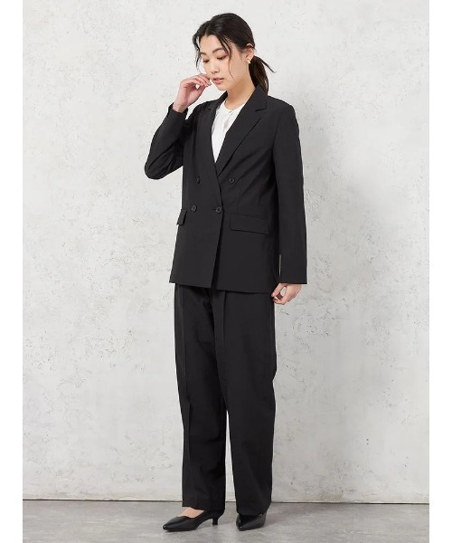 HARUYAMA（ハルヤマ）の「【ウォッシャブル】ワイドパンツ クレープ2WAYワッシャー素材 SOFFICE（スラックス・レディース・ブラック/ライトグレー・13号/7号/9号/11号）」の12枚目の写真