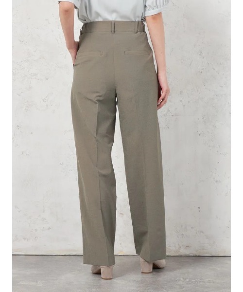 HARUYAMA（ハルヤマ）の「【ウォッシャブル】ワイドパンツ クレープ2WAYワッシャー素材 SOFFICE（スラックス・レディース・ブラック/ライトグレー・13号/7号/9号/11号）」の4枚目の写真
