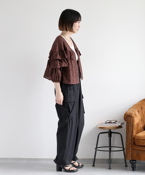 cepo（セポ）の「フリルデザインレースシャツ（シャツ/ブラウス・レディース・ブラウン/オフホワイト・M）」の18枚目の写真
