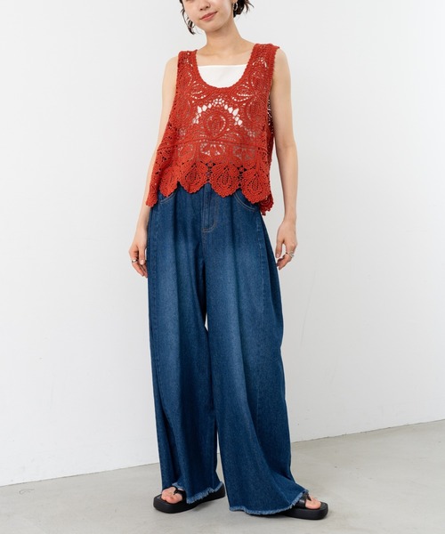 refinedworks(リファインドワークス)の「【refinedworks】サイドタックで魅せる デニムパンツ(デニムパンツ・レディース・ブラック/グレー/インディゴブルー・FREE)」の10枚目の写真