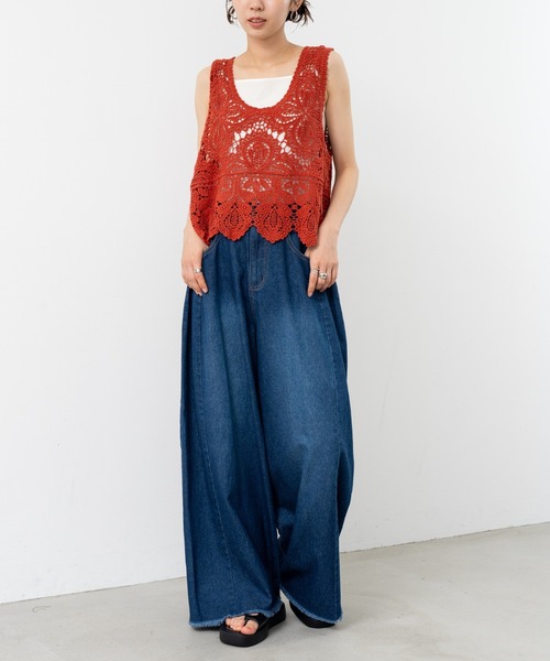 refinedworks(リファインドワークス)の「【refinedworks】サイドタックで魅せる デニムパンツ(デニムパンツ・レディース・ブラック/グレー/インディゴブルー・FREE)」の9枚目の写真