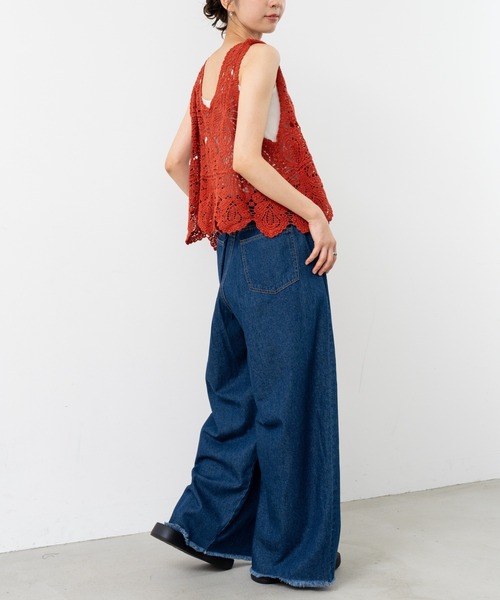 refinedworks(リファインドワークス)の「【refinedworks】サイドタックで魅せる デニムパンツ(デニムパンツ・レディース・ブラック/グレー/インディゴブルー・FREE)」の7枚目の写真