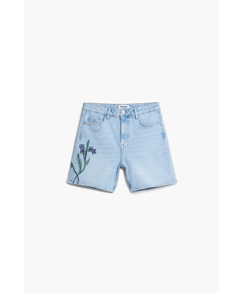 Desigual(デシグアル)の「デニムの花柄バミューダパンツ(デニムパンツ・レディース・ブルー・44/42/40/38/36/34)」の1枚目の写真