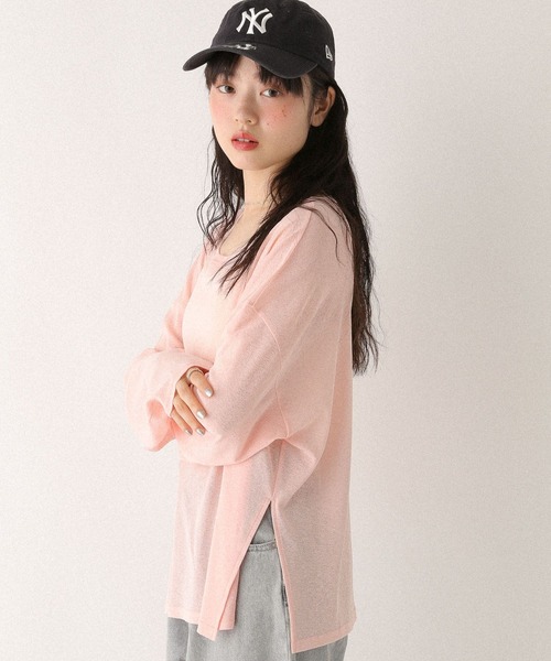 WEB限定 スラブシアーロンTEE 577058（Tシャツ/カットソー