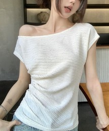 L LABEL（エルラベル）の「サイドギャザークレープトップ（Tシャツ/カットソー）」