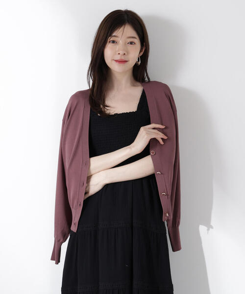 PROPORTION BODY DRESSING(プロポーションボディドレッシング)の「Vネックベーシックカーディガン / 1215274600(カーディガン/ボレロ・レディース・ブラック/ホワイト/ブラウン/レッド・FREE)」の1枚目の写真