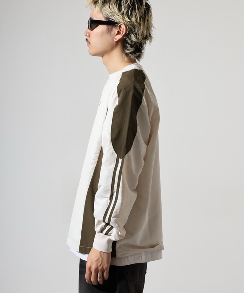 NERDY(ノルディ)の「カラーブロックウーブンウォームアップ(Tシャツ/カットソー・メンズ・ブラック/カーキ・S/M/L)」の21枚目の写真