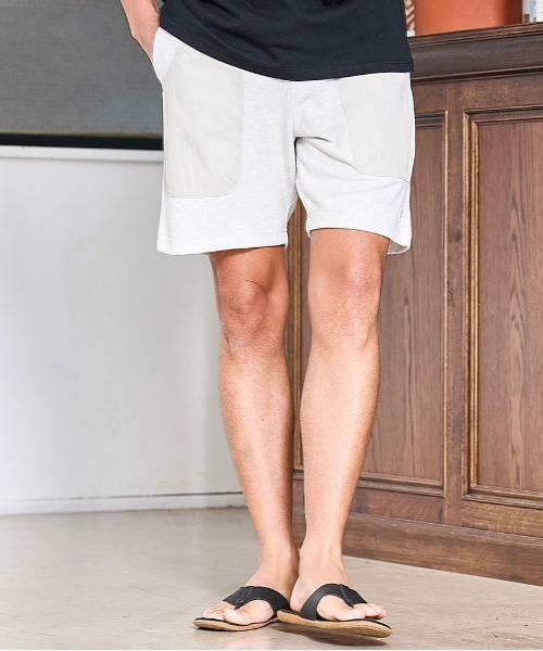 JEMORGAN(ジェーイーモーガン)の「『JEMORGAN LONG JOHNS/ジェーイーモーガンロングジョーンズ』20/2 OEヘビーウェイトカノコ布帛使いショートパンツ【+】(その他パンツ・メンズ・オートミール/ブラック/ネイビー/ホワイト・XL/L/M)」の3枚目の写真