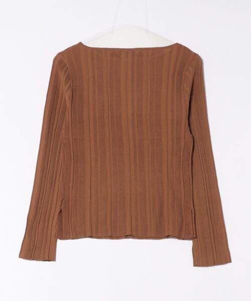 Doux archives（ドゥアルシーヴ）の「ボートネックランダムリブニット（ニット/セーター・レディース・レッド/キャメル/アイボリー/チャコールグレー・FREE）」の5枚目の写真