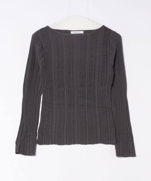 Doux archives（ドゥアルシーヴ）の「ボートネックランダムリブニット（ニット/セーター・レディース・レッド/キャメル/アイボリー/チャコールグレー・FREE）」の7枚目の写真