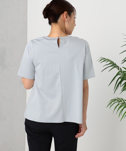 GALLORIA（ギャローリア）の「【キレメクシリーズ】接触冷感　綿100％　パネルタックプルオーバー（Tシャツ/カットソー・レディース・ネイビー/パープル/ライトグレー・LL/L/M/S）」の7枚目の写真