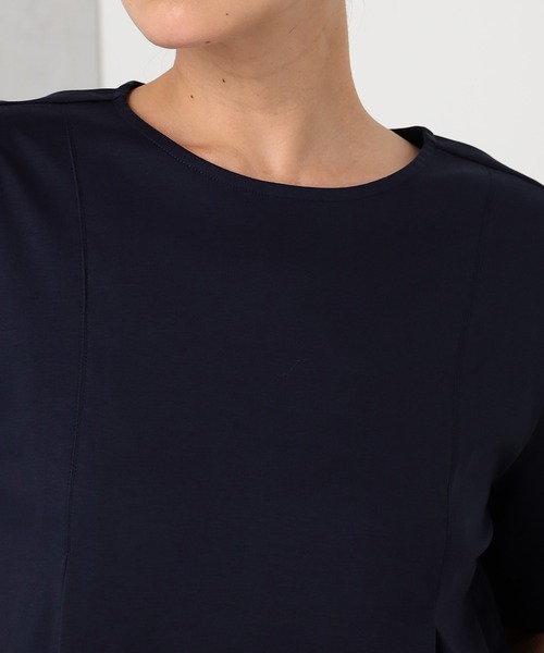 GALLORIA（ギャローリア）の「【キレメクシリーズ】接触冷感　綿100％　パネルタックプルオーバー（Tシャツ/カットソー・レディース・ネイビー/パープル/ライトグレー・LL/L/M/S）」の4枚目の写真