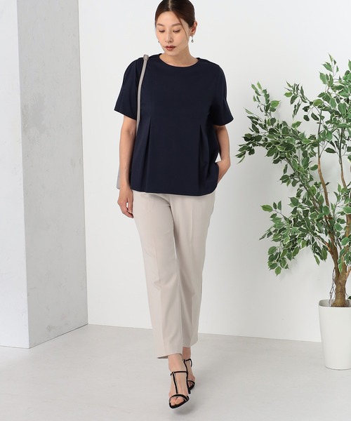 GALLORIA（ギャローリア）の「【キレメクシリーズ】接触冷感　綿100％　パネルタックプルオーバー（Tシャツ/カットソー・レディース・ネイビー/パープル/ライトグレー・LL/L/M/S）」の13枚目の写真