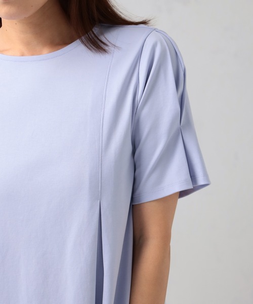 GALLORIA（ギャローリア）の「【キレメクシリーズ】接触冷感　綿100％　パネルタックプルオーバー（Tシャツ/カットソー・レディース・ネイビー/パープル/ライトグレー・LL/L/M/S）」の9枚目の写真
