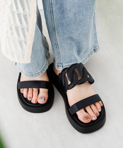 HIMIKO（ヒミコ）の「【HIMIKO】カットワークトラックソールサンダル/651225（サンダル・レディース・ブラウン/ブラック/アイボリー・MEDIUM/X-LARGE/SMALL/LARGE）」の14枚目の写真