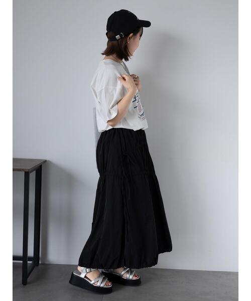 ehka sopo（エヘカソポ）の「ロゴプリントオーバーサイズTシャツ（Tシャツ/カットソー・レディース・オフホワイト/チャコールグレー/ミント/サックスブルー・F）」の5枚目の写真