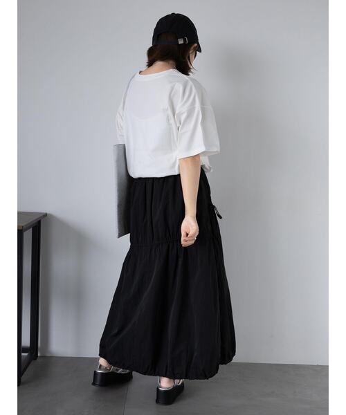 ehka sopo（エヘカソポ）の「ロゴプリントオーバーサイズTシャツ（Tシャツ/カットソー・レディース・オフホワイト/チャコールグレー/ミント/サックスブルー・F）」の6枚目の写真