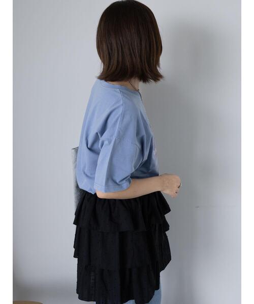 ehka sopo（エヘカソポ）の「ロゴプリントオーバーサイズTシャツ（Tシャツ/カットソー・レディース・オフホワイト/チャコールグレー/ミント/サックスブルー・F）」の8枚目の写真