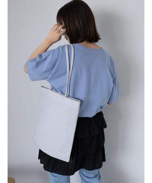 ehka sopo（エヘカソポ）の「ロゴプリントオーバーサイズTシャツ（Tシャツ/カットソー・レディース・オフホワイト/チャコールグレー/ミント/サックスブルー・F）」の9枚目の写真