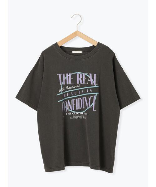 ehka sopo（エヘカソポ）の「ロゴプリントオーバーサイズTシャツ（Tシャツ/カットソー・レディース・オフホワイト/チャコールグレー/ミント/サックスブルー・F）」の15枚目の写真