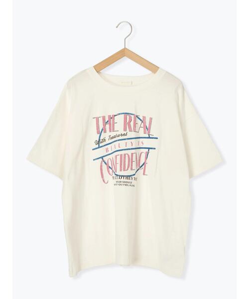 ehka sopo（エヘカソポ）の「ロゴプリントオーバーサイズTシャツ（Tシャツ/カットソー・レディース・オフホワイト/チャコールグレー/ミント/サックスブルー・F）」の16枚目の写真
