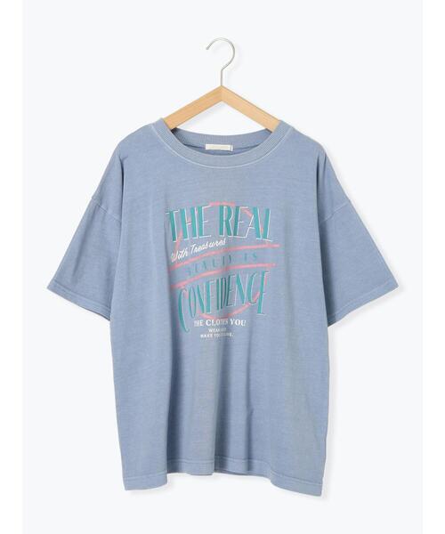 ehka sopo（エヘカソポ）の「ロゴプリントオーバーサイズTシャツ（Tシャツ/カットソー・レディース・オフホワイト/チャコールグレー/ミント/サックスブルー・F）」の18枚目の写真