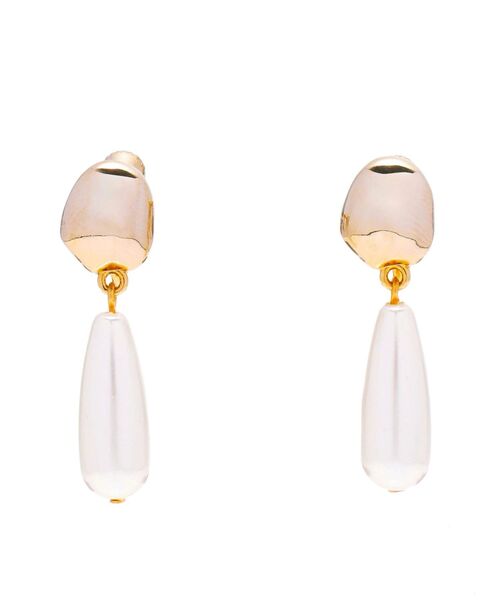 LAGUNAMOON（ラグナムーン）の「LADYフェイクパールメタルフレームイヤリング（イヤリング・レディース・シルバー/ゴールド・FREE）」の4枚目の写真