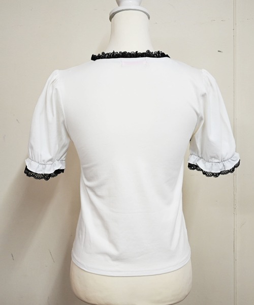 MA*RS（アメーバーマーズ）の「ハートバックルリボンテープTOPS（Tシャツ/カットソー・レディース・ブラック/ホワイト/ピンク・FREE）」の19枚目の写真