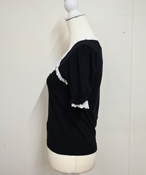 MA*RS（アメーバーマーズ）の「ハートバックルリボンテープTOPS（Tシャツ/カットソー・レディース・ブラック/ホワイト/ピンク・FREE）」の16枚目の写真