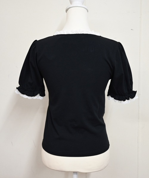 MA*RS（アメーバーマーズ）の「ハートバックルリボンテープTOPS（Tシャツ/カットソー・レディース・ブラック/ホワイト/ピンク・FREE）」の15枚目の写真