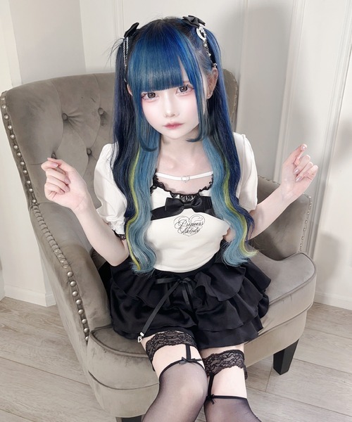 MA*RS（アメーバーマーズ）の「ハートバックルリボンテープTOPS（Tシャツ/カットソー・レディース・ブラック/ホワイト/ピンク・FREE）」の8枚目の写真