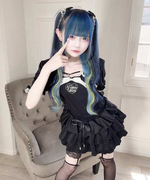 MA*RS（アメーバーマーズ）の「ハートバックルリボンテープTOPS（Tシャツ/カットソー・レディース・ブラック/ホワイト/ピンク・FREE）」の5枚目の写真