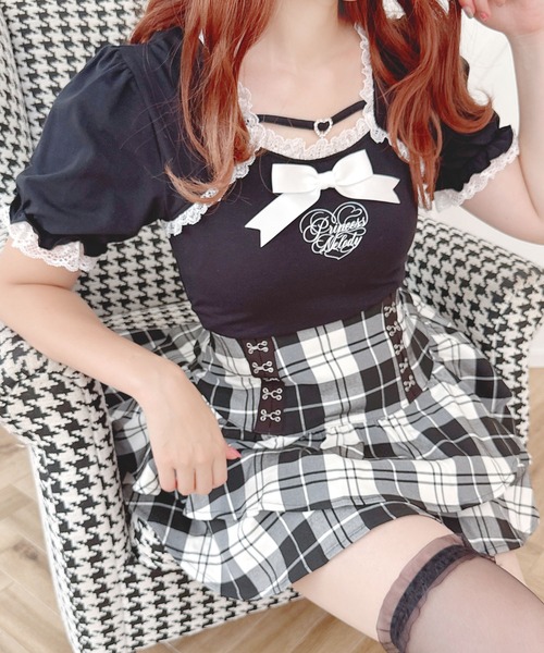 ハートバックルリボンテープTOPS（Tシャツ/カットソー）｜MA*RS