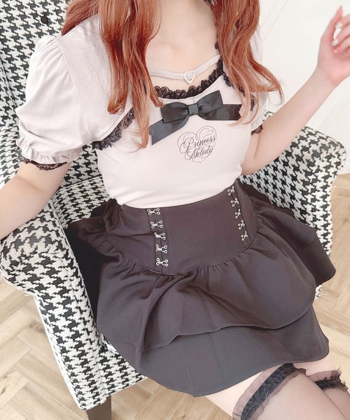 ハートバックルリボンテープTOPS（Tシャツ/カットソー）｜MA*RS