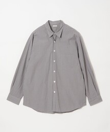 「Steven Alan」 半袖シャツ FREE グレー レディース Steven Alan＞クレープ チェック ハーフスリーブ シャツ（シャツ