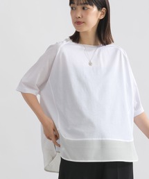 裾メッシュラウンドプルオーバー