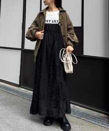 CIAOPANIC TYPY（チャオパニックティピー）の「サテンパイピングフェザー2WAYキャミワンピ（ワンピース）」