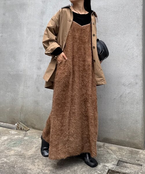 セール】サテンパイピングフェザー2WAYキャミワンピ（ワンピース