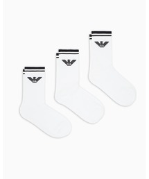 EMPORIO ARMANI（エンポリオアルマーニ）の「【エンポリオ アルマーニ】ASV ソックス3足セット テリークロス イーグルロゴ（ソックス/靴下・メンズ）」
