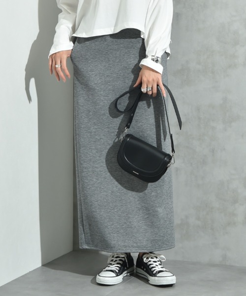 INTERPLANET（インタープラネット）の「スポンジリバーナロースカート（スカート・レディース・ブラック/チャコールグレー/グレー・FREE）」の3枚目の写真